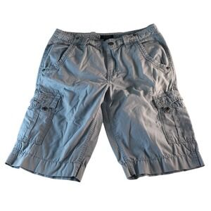 Guess Cargo Shorts Mens 32 Blue Lightweight Utility Pocket Button Outdoor Summer